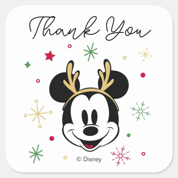 Holiday_Mickey_and_Friends_Baby_Shower_Square_Sticker_2 Holiday Mickey And Friends Baby Shower Square Sticker