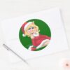 Holiday_Miss_Piggy_2_Classic_Round_Sticker_3 Holiday Miss Piggy 2 Classic Round Sticker