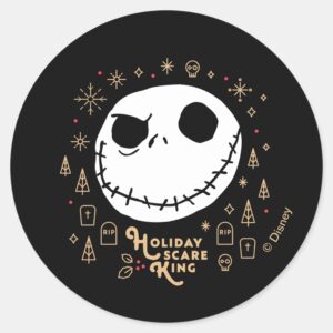 Holiday_Scare_King_Classic_Round_Sticker_1 Holiday Scare King Classic Round Sticker