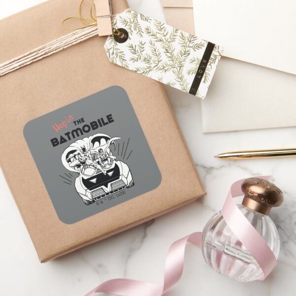 Hop_in_the_Batmobile_Square_Sticker_5 Hop In The Batmobile Square Sticker