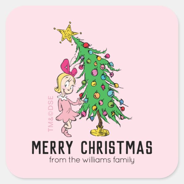 How_Grinch_Stole_Christmas___Cindy-Lou_Who_Square_Sticker_2 How Grinch Stole Christmas Cindy Lou Who Square Sticker