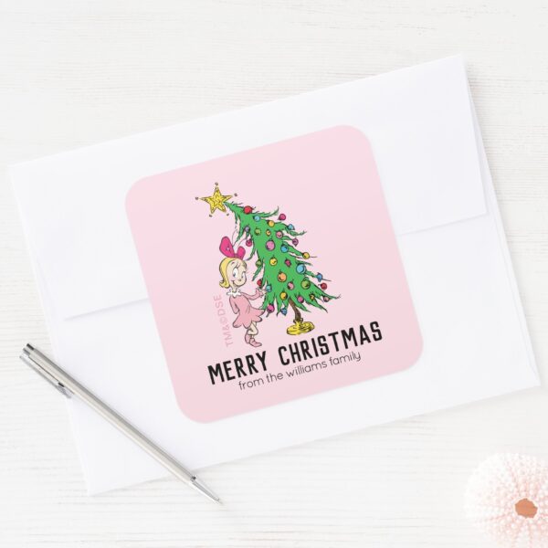 How_Grinch_Stole_Christmas___Cindy-Lou_Who_Square_Sticker_4 How Grinch Stole Christmas Cindy Lou Who Square Sticker