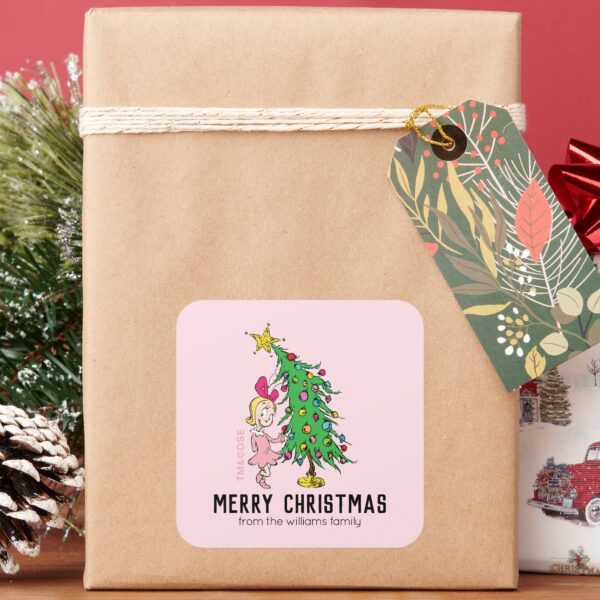 How_Grinch_Stole_Christmas___Cindy-Lou_Who_Square_Sticker_7 How Grinch Stole Christmas Cindy Lou Who Square Sticker
