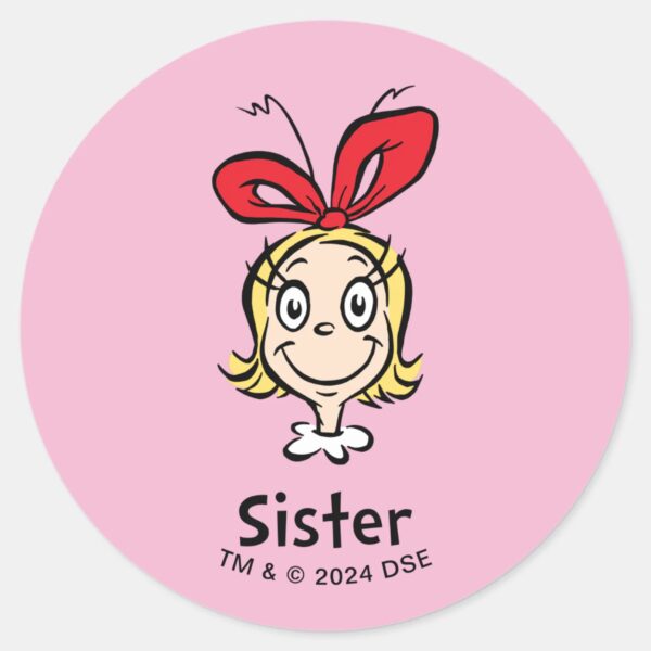 How_Grinch_Stole_Christmas___Grinch_Sister_Classic_Round_Sticker_1 How Grinch Stole Christmas Grinch Sister Classic Round Sticker