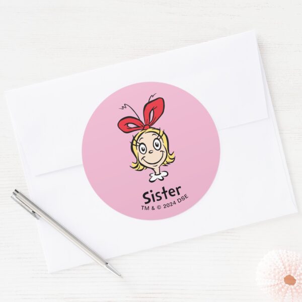 How_Grinch_Stole_Christmas___Grinch_Sister_Classic_Round_Sticker_3 How Grinch Stole Christmas Grinch Sister Classic Round Sticker
