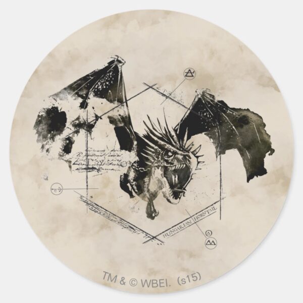 Hungarian_Horntail_Dragon_Classic_Round_Sticker_1 Hungarian Horntail Dragon Classic Round Sticker