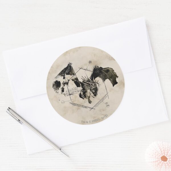 Hungarian_Horntail_Dragon_Classic_Round_Sticker_3 Hungarian Horntail Dragon Classic Round Sticker