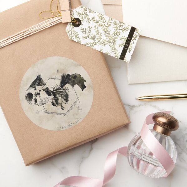 Hungarian_Horntail_Dragon_Classic_Round_Sticker_5 Hungarian Horntail Dragon Classic Round Sticker