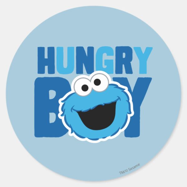 Hungry_Cookie_Monster_Classic_Round_Sticker_1 Hungry Cookie Monster Classic Round Sticker