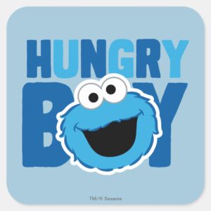 Hungry Cookie Monster Square Sticker