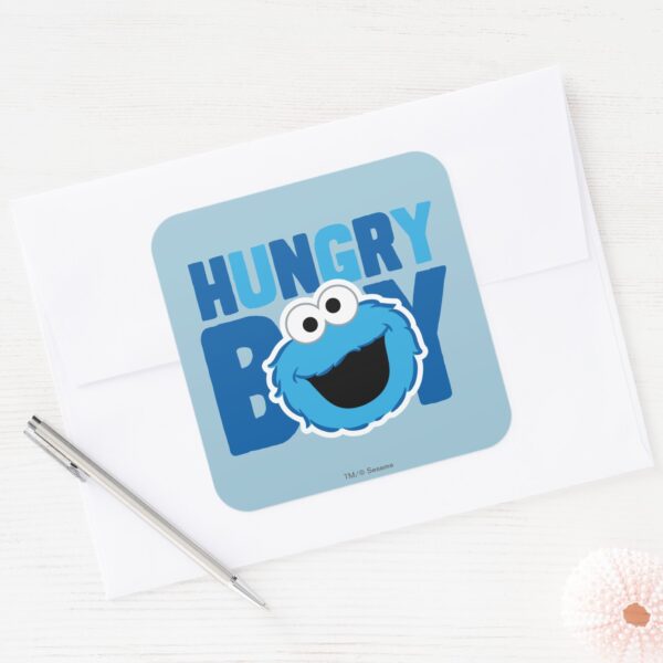 Hungry_Cookie_Monster_Square_Sticker_3 Hungry Cookie Monster Square Sticker
