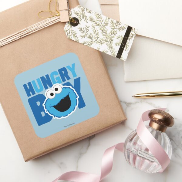Hungry_Cookie_Monster_Square_Sticker_5 Hungry Cookie Monster Square Sticker