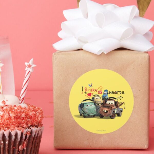 I_Brake_for_Hearts_Classic_Round_Sticker_7 I Brake For Hearts Classic Round Sticker