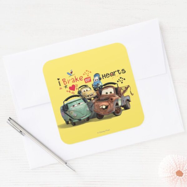 I Brake For Hearts Square Sticker