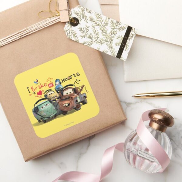 I Brake For Hearts Square Sticker