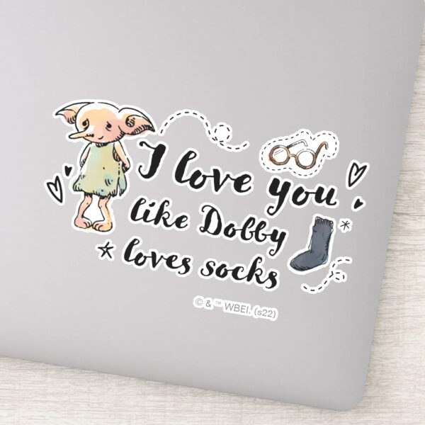 I_Love_You_Like_Dobby_Loves_Socks_Sticker_1 I Love You Like Dobby Loves Socks Sticker