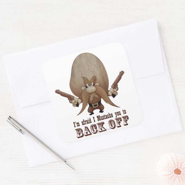 I_Mustache_You_To_Back_Off_Square_Sticker_3 I Mustache You To Back Off Square Sticker