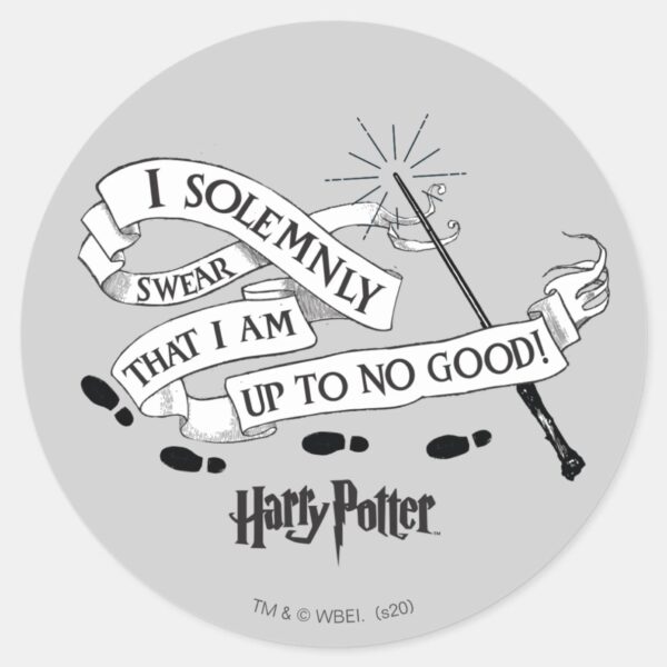 I_Solemnly_Swear_That_I_Am_Up_To_No_Good_Classic_Round_Sticker_1 I Solemnly Swear That I Am Up To No Good Classic Round Sticker