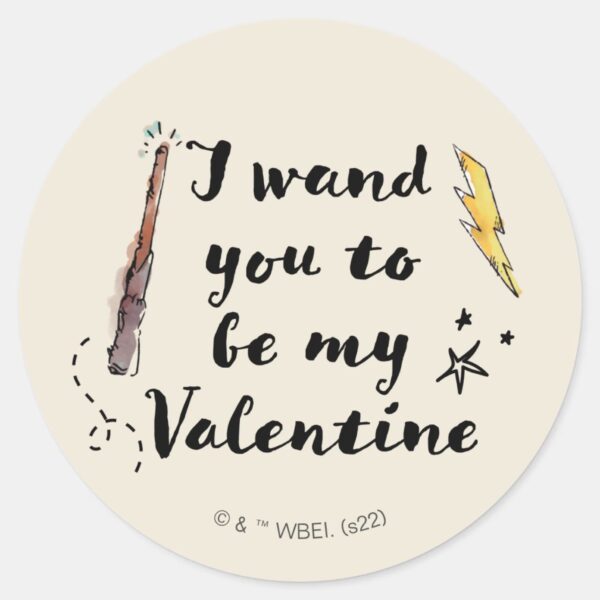 I_Wand_You_To_Be_My_Valentine_Classic_Round_Sticker_1 I Wand You To Be My Valentine Classic Round Sticker