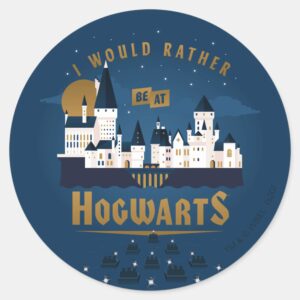 I Would Rather Be At HOGWARTS™ Abstract Boat Ride Classic Round Sticker