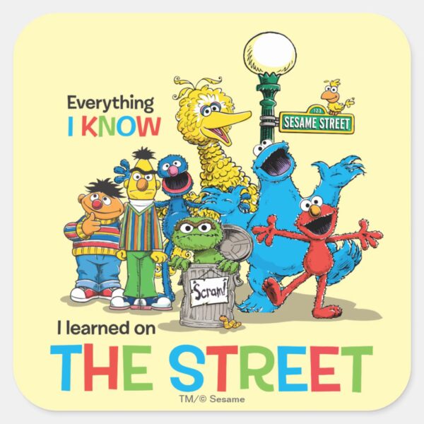 I Learned On THE STREET Square Sticker