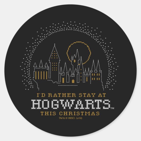 I'd_Rather_Stay_At_HOGWARTS™_Cross-Stitch_Art_Classic_Round_Sticker_1 Id Rather Stay At HOGWARTS™ Cross Stitch Art Classic Round Sticker