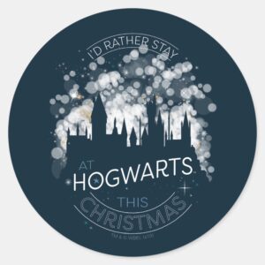 Id Rather Stay At HOGWARTS™ Magic Lights Art Classic Round Sticker