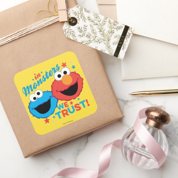 In Monsters We Trust Square Sticker