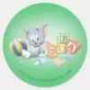 Infant Tom And Jerry Playing With Toys Classic Round Sticker