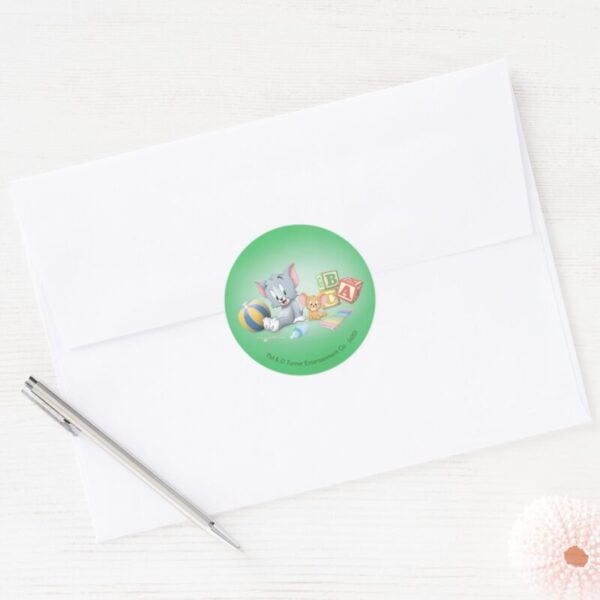 Infant_Tom_and_Jerry_Playing_With_Toys_Classic_Round_Sticker_3 Infant Tom And Jerry Playing With Toys Classic Round Sticker