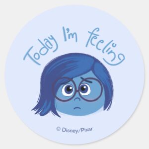 Inside Out 2 Today Im Feeling Sadness Graphic Classic Round Sticker