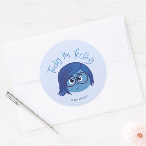 Inside Out 2 Today Im Feeling Sadness Graphic Classic Round Sticker