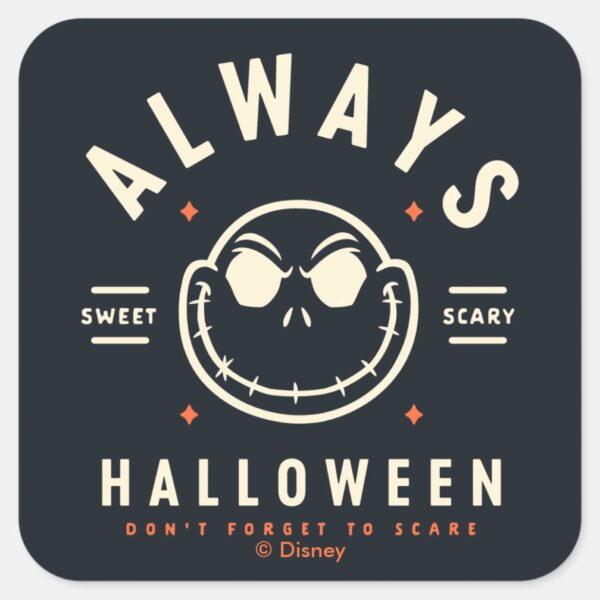Jack_Skellington_-_Always_Halloween_Square_Sticker_2 Jack Skellington Always Halloween Square Sticker