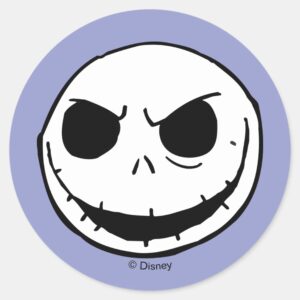 Jack_Skellington_-_Head_Classic_Round_Sticker_2 Jack Skellington Head Classic Round Sticker