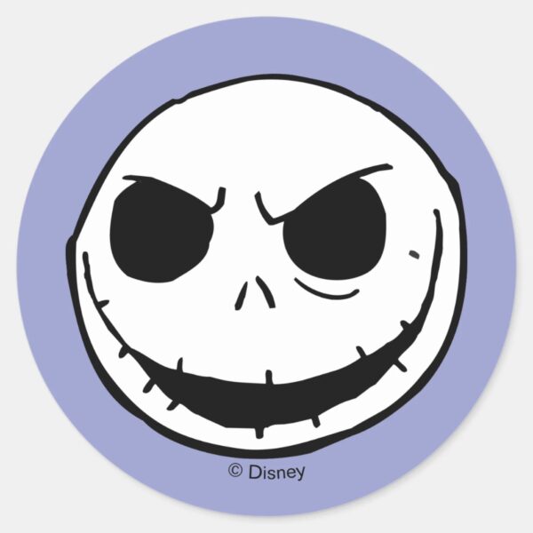 Jack_Skellington_-_Head_Classic_Round_Sticker_2 Jack Skellington Head Classic Round Sticker