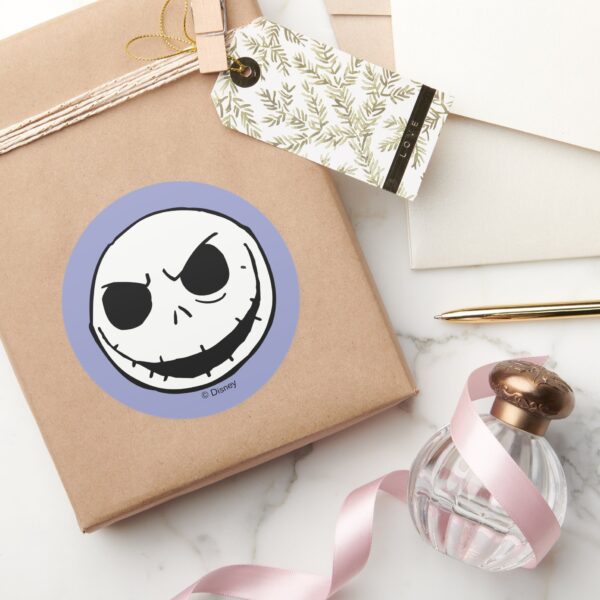 Jack_Skellington_-_Head_Classic_Round_Sticker_6 Jack Skellington Head Classic Round Sticker