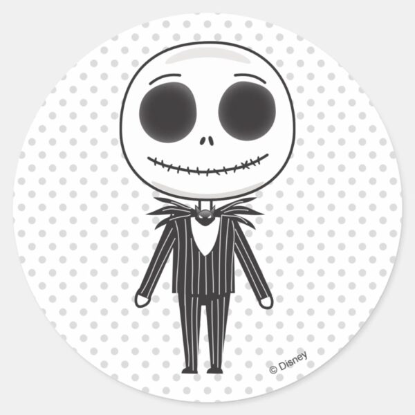 Jack_Skellington_Emoji_Classic_Round_Sticker_2 Jack Skellington Emoji Classic Round Sticker