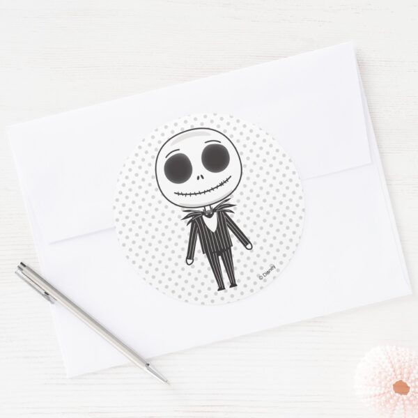 Jack_Skellington_Emoji_Classic_Round_Sticker_4 Jack Skellington Emoji Classic Round Sticker