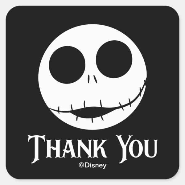 Jack_Skellington_First_Birthday_-_Thank_You_Square_Sticker_2 Jack Skellington First Birthday Thank You Square Sticker