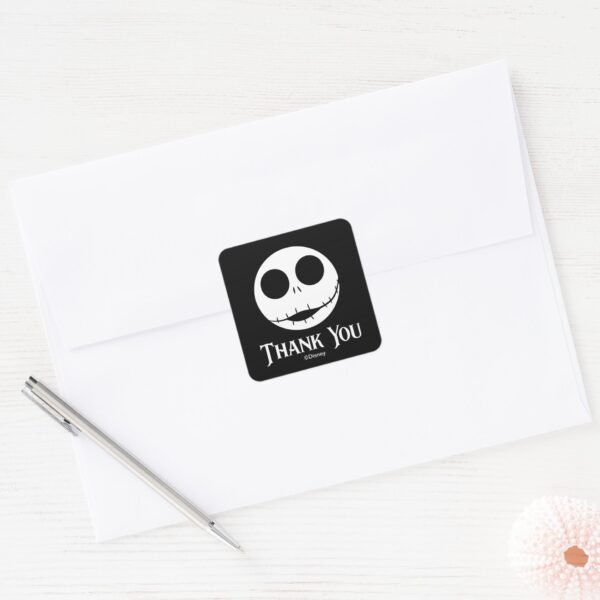 Jack_Skellington_First_Birthday_-_Thank_You_Square_Sticker_4 Jack Skellington First Birthday Thank You Square Sticker