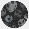 Jack_Skellington_Pattern_Classic_Round_Sticker_2 Jack Skellington Pattern Classic Round Sticker