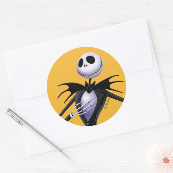 Jack_Skellington___Posing_Classic_Round_Sticker_4 Jack Skellington Posing Classic Round Sticker