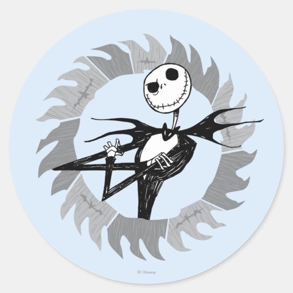 Jack_Skellington___Saw_Blade_Frame_Classic_Round_Sticker_2 Jack Skellington Saw Blade Frame Classic Round Sticker