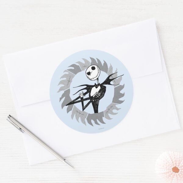 Jack_Skellington___Saw_Blade_Frame_Classic_Round_Sticker_4 Jack Skellington Saw Blade Frame Classic Round Sticker
