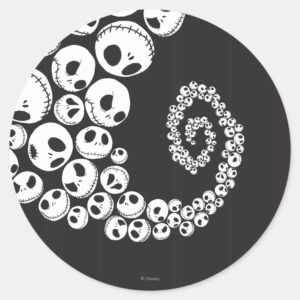 Jack Skellington Skull Swirl Classic Round Sticker