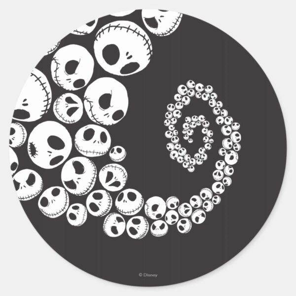 Jack_Skellington___Skull_Swirl_Classic_Round_Sticker_2 Jack Skellington Skull Swirl Classic Round Sticker