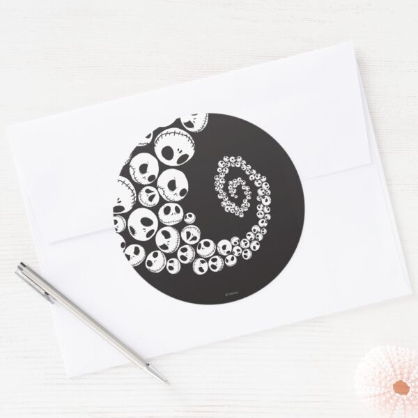 Jack_Skellington___Skull_Swirl_Classic_Round_Sticker_4 Jack Skellington Skull Swirl Classic Round Sticker