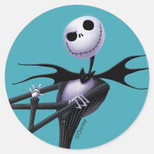 Jack Skellington Standing Classic Round Sticker