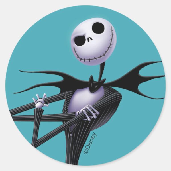 Jack_Skellington___Standing_Classic_Round_Sticker_2 Jack Skellington Standing Classic Round Sticker