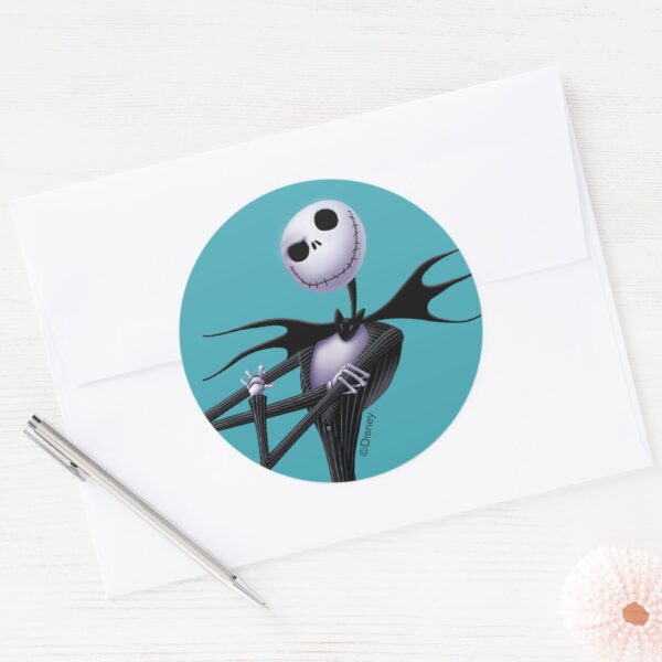 Jack_Skellington___Standing_Classic_Round_Sticker_4 Jack Skellington Standing Classic Round Sticker